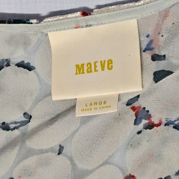 Anthropologie Maeve Umi Burnout Wrap Top Blouse Women Size L Floral - Picture 15 of 16